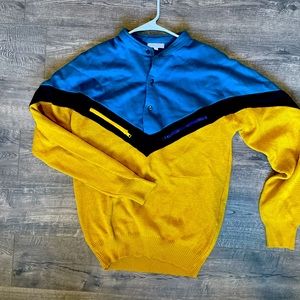Vintage-esque unique color block sweater